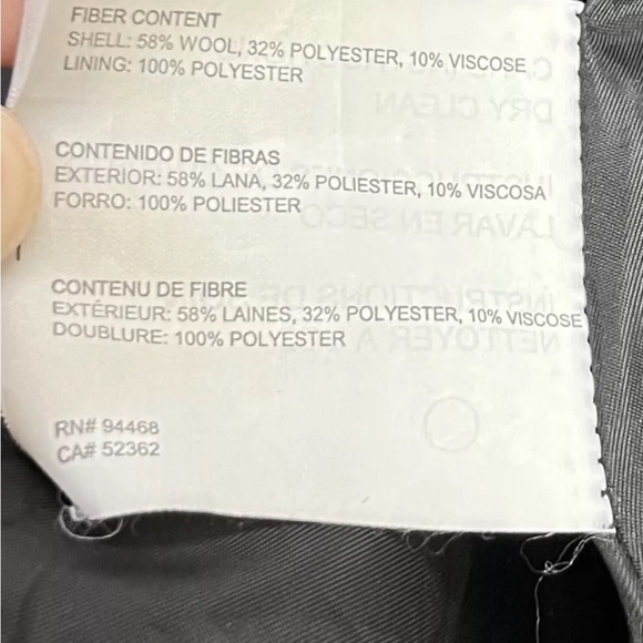 Esprit Coat Wool Blend Gray Double Breasted Button Front Size Small - Picture 15 of 16